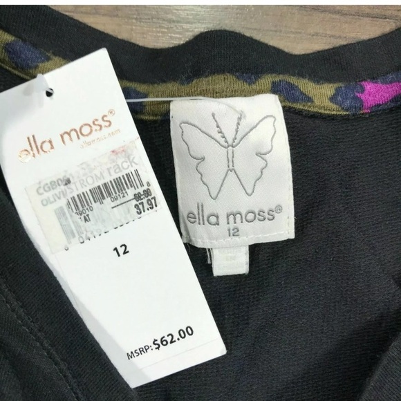 Ella Moss Girls Black Long Sleeve Knit Top - Picture 4 of 4